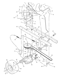 Motion Drive Diagram and Parts List for 312000X68B 2003 Briggs and Stratton Lawn Tractor